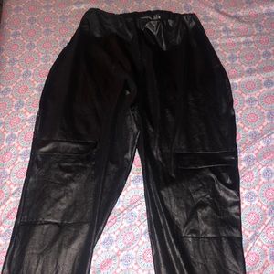 Faux leather pants